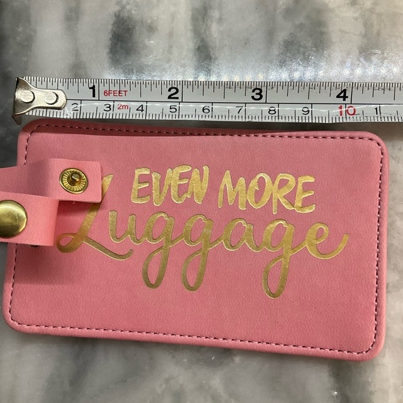 Eccolo Pink Luggage Tag Gift Set Gold Letter Stamping ID Tags - Picture 4 of 6